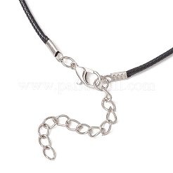 3 шт. 3-цветный гальванизированный стеклянный кулон в форме сердца из черного вощеного хлопкового шнура для женщин&nbsp;NJEW-MZ00120