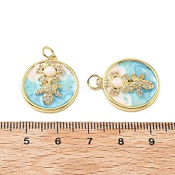 Подвески из латуни микропаве с фианитами и эмалью&nbsp;KK-Z114-03G