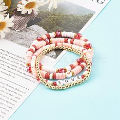Комплекты эластичных браслетов из бисера&nbsp;BJEW-JB06201