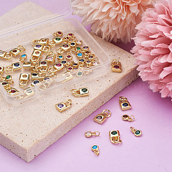 56шт 14 стиля латунные микропаве кубические циркониевые подвески&nbsp;ZIRC-PJ0001-04