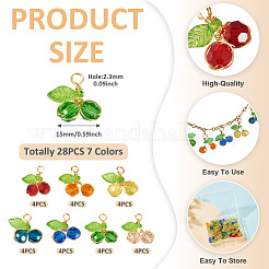 28 шт. 7-х цветные прозрачные стеклянные подвески&nbsp;PALLOY-TAC0187