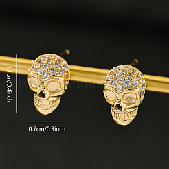 Серьги-гвоздики с черепами из латуни на Хэллоуин&nbsp;OF2093