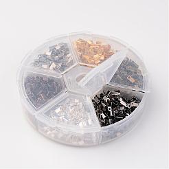 1 коробка 1380шт 6 цвета железные складные обжимные концы&nbsp;IFIN-X0017-B