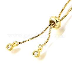 Регулируемый латунный цветной кубический цирконий слайдер браслет изготовление&nbsp;KK-L230-15G-01