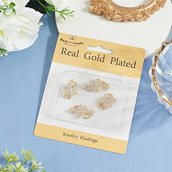 6 комплект подвесок с покрытием из латуни с цветком&nbsp;KK-BBC0021-28