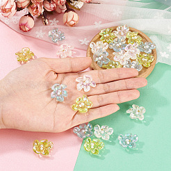 24 шт. 3-цветная прозрачная эпоксидная смола и АБС-пластик с перламутровыми кристаллами&nbsp;CRES-TA0001-45