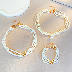 Овальные многослойные бусины из сплава и пластика для женщин&nbsp;WH-WG3E119-01