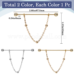 2 шт. 2-х цветные латунные подвесные броши-цепочки&nbsp;FIND-GF0006-86
