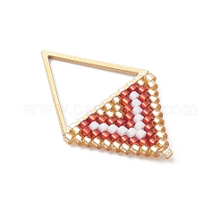 Подвески в форме ромба из стеклянного бисера&nbsp;PALLOY-MZ01085