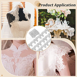 5 ярд блестящей вышитой цветочной отделки из полиэстерового кружева&nbsp;SRIB-PH0001-75