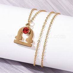 Ожерелья с подвеской в виде созвездия из нержавеющей стали 304 с дрелью из стекла и камнями рождения&nbsp;STAS-D305-08G-G