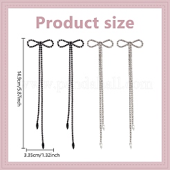 2 пара двухцветных серег-гвоздиков с бантом из сплава и булавками из стерлингового серебра&nbsp;EJEW-AN0004-89