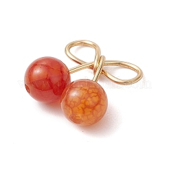 6 шт. 6 вида круглых подвесок из натурального зеленого авантюрина&nbsp;PALLOY-TA00155