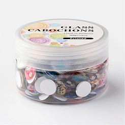 Стеклянные кабошоны с рисунками  GGLA-JP0002-05