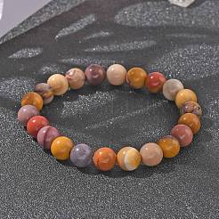 Натуральный mookaite бисерные браслеты простирания&nbsp;X-BJEW-Q692-52-8mm