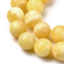 Нити бусин из натурального желтого нефрита&nbsp;G-A274-A01-14mm