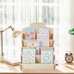 4-ярусная деревянная подставка для поздравительных открыток&nbsp;ODIS-WH0022-31