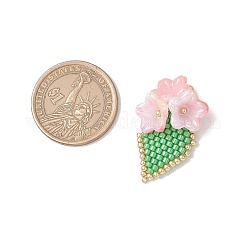 4 шт. подвески-цветы из стеклянных бусин ручной работы 4 цветов&nbsp;PALLOY-MZ00794