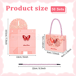 50 упаковка полых подарочных коробок для конфет с цветочным рисунком&nbsp;ABAG-TW0001-02