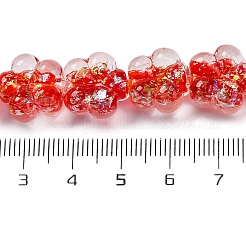 Нити стеклянных бусин из дихроичной фольги ручной работы&nbsp;DICH-U001-04I