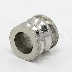 Устойчивые к потускнению бусины из нержавеющей стали 201 с крупным отверстием и текстурой в виде столбиков&nbsp;STAS-G037-09