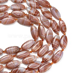 Нити бусин из натурального красного полосатого агата&nbsp;G-B178-U01-01