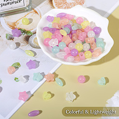 200шт 4 стиля светящиеся акриловые бусины&nbsp;TACR-FS0001-02