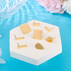 8 шт. 4 стиля латунных сережек-гвоздиков&nbsp;EJEW-TA0001-65