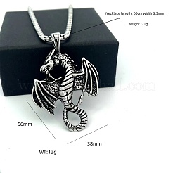 Винтажные панк-кулоны в виде дракона из нержавеющей стали 304 для мужчин и женщин.&nbsp;LN2860