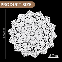 Подставки под стаканы с цветочной вышивкой из полиэстера&nbsp;AJEW-WH20010-93D