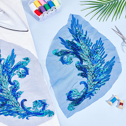 2 шт. 2 стиля узор хвост феникса полиэстер кружево компьютерная вышивка орнамент аксессуары&nbsp;DIY-NB0014-55B