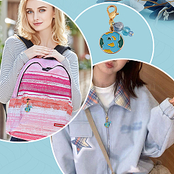 10 шт. подвеска из сплава земли с небесно-голубой эмалью&nbsp;HJEW-FG00021