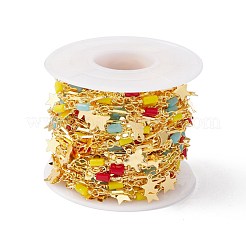 Цепочка ручной работы из экологически чистой латуни с подвесками в виде бабочек и звезд&nbsp;CHC-E025-11G