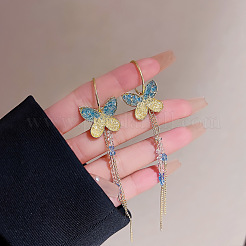 Латунь микро проложить кубического циркония серьги болтающиеся&nbsp;PW-WG6FDAB-01