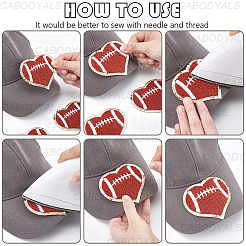 Нашивки на полотенце с вышивкой на тему регби&nbsp;DIY-WH20032-21B