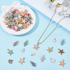 60шт 15 стиля подвески из сплава с эмалью&nbsp;ENAM-ME0001-20