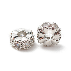 Латунные прозрачные бусины из кубического циркония&nbsp;KK-G420-22P