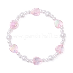 2 шт. эластичные браслеты из искусственного жемчуга и акриловых бусин из АБС-пластика для девочки&nbsp;BJEW-JB12947