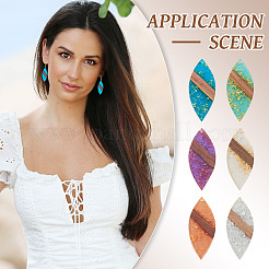 12шт 6 цвета прозрачной смолы и орехового дерева большие подвески&nbsp;WOOD-TA0002-46