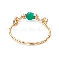 5 шт. экологически чистые медные кольца с натуральным агатом&nbsp;RJEW-JR00886