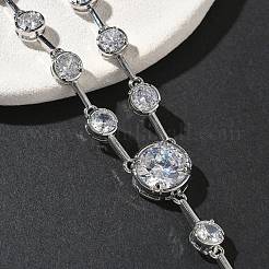 Ожерелья из латуни с прозрачными кубическими цирконами и паве&nbsp;NJEW-G183-06P-02