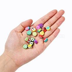 100шт ручной работы из полимерной глины фруктовые тематические бусины&nbsp;DIY-YW0002-40