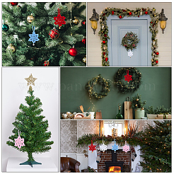 12 шт. подвеска-снежинка из хлопка 4 цветов&nbsp;HJEW-GF0001-70