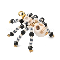 Подвески из окрашенной синтетической бирюзы и стеклянных бусин на тему Хэллоуина&nbsp;PALLOY-MZ00774-03