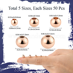 250 шт. 5 стиля латунные распорные бусины для стоек&nbsp;KK-PA0001-02RG