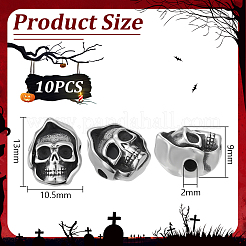 10 шт. бусины из нержавеющей стали 304 на Хэллоуин&nbsp;STAS-UN0064-09