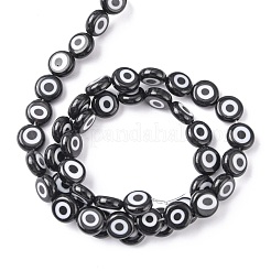 Ручной сглаза Lampwork плоские круглые пряди шарик&nbsp;LAMP-L058-8mm-10