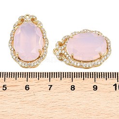 Латунные микропаве прозрачные подвески с фианитом&nbsp;KK-H257-07G-02