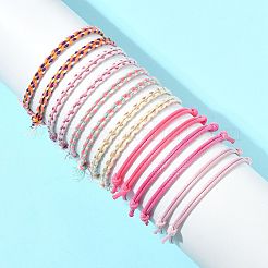 14шт. набор браслетов из хлопкового шнура 7 цветов для мужчин и женщин&nbsp;BJEW-FS00025-01