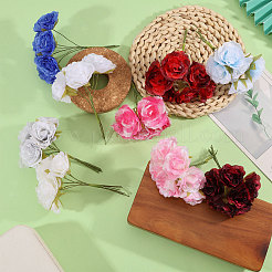 9 шт. искусственный цветок из двухцветной шелковой ткани&nbsp;AJEW-CA0005-10